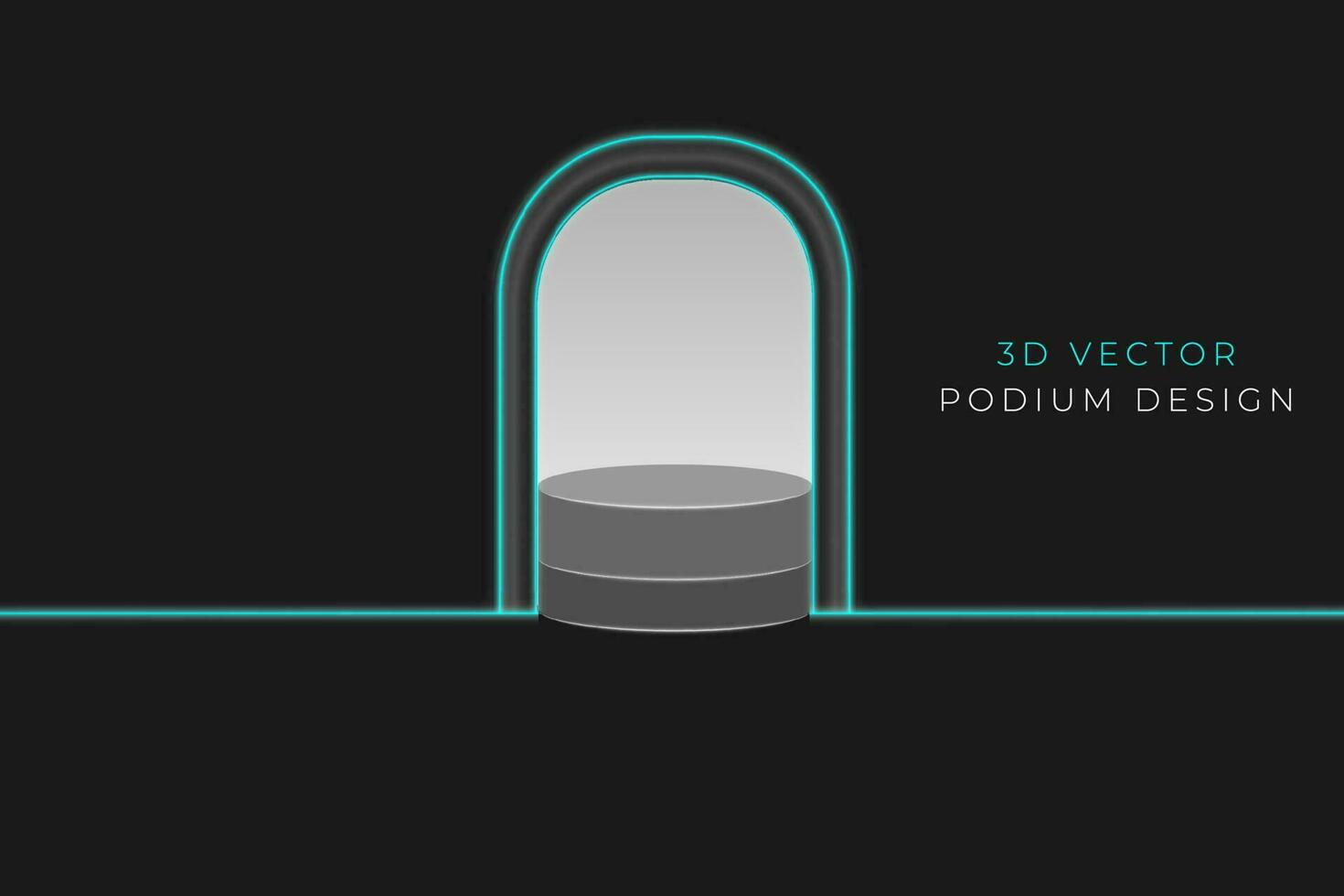 3d produkt podium stå och svart bakgrund vektor