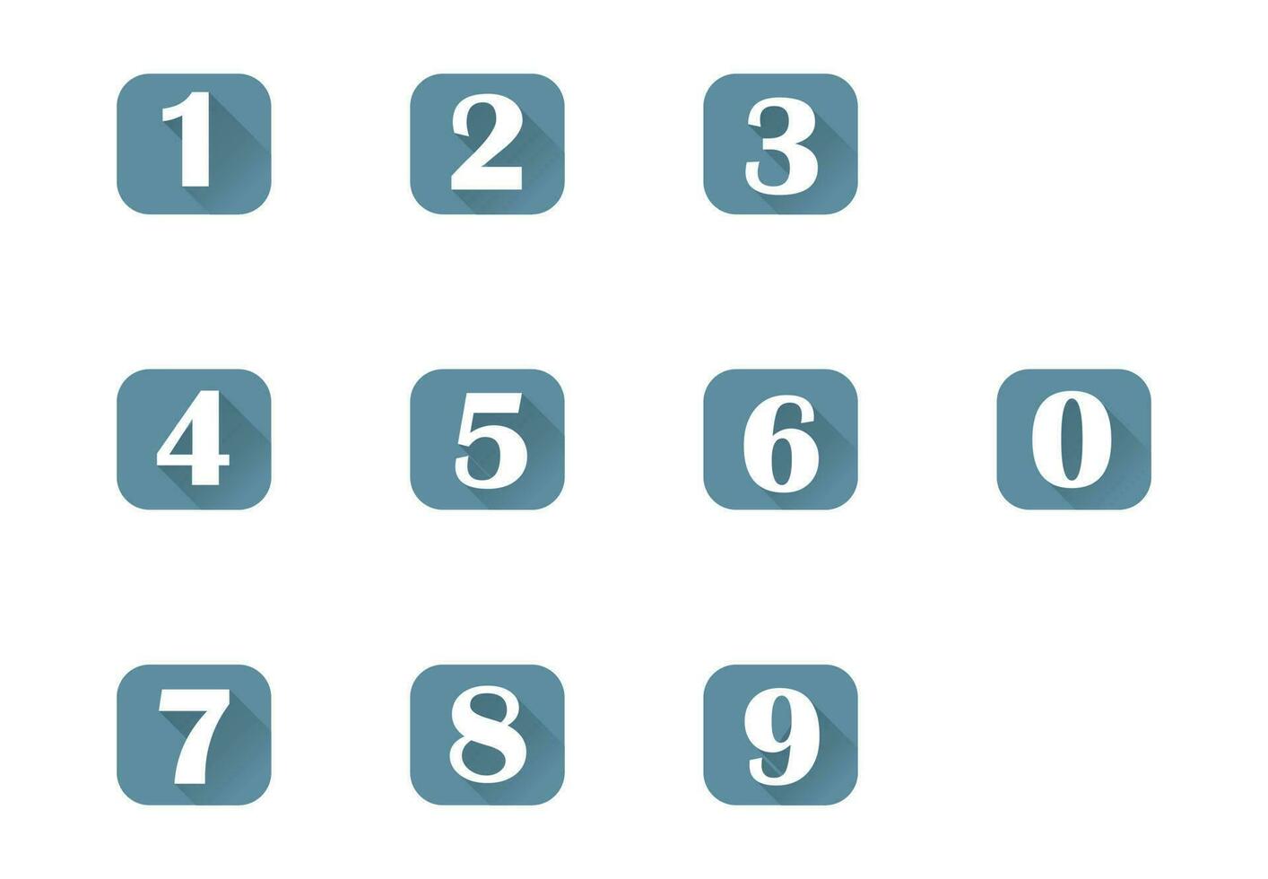 uppsättning ikoner 0-9 tal vektor illustration på bakgrund