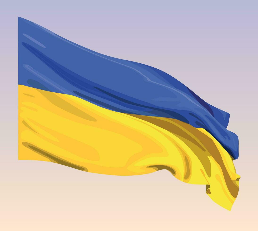 Flagge von Ukraine gegen das Himmel. Vektor. vektor