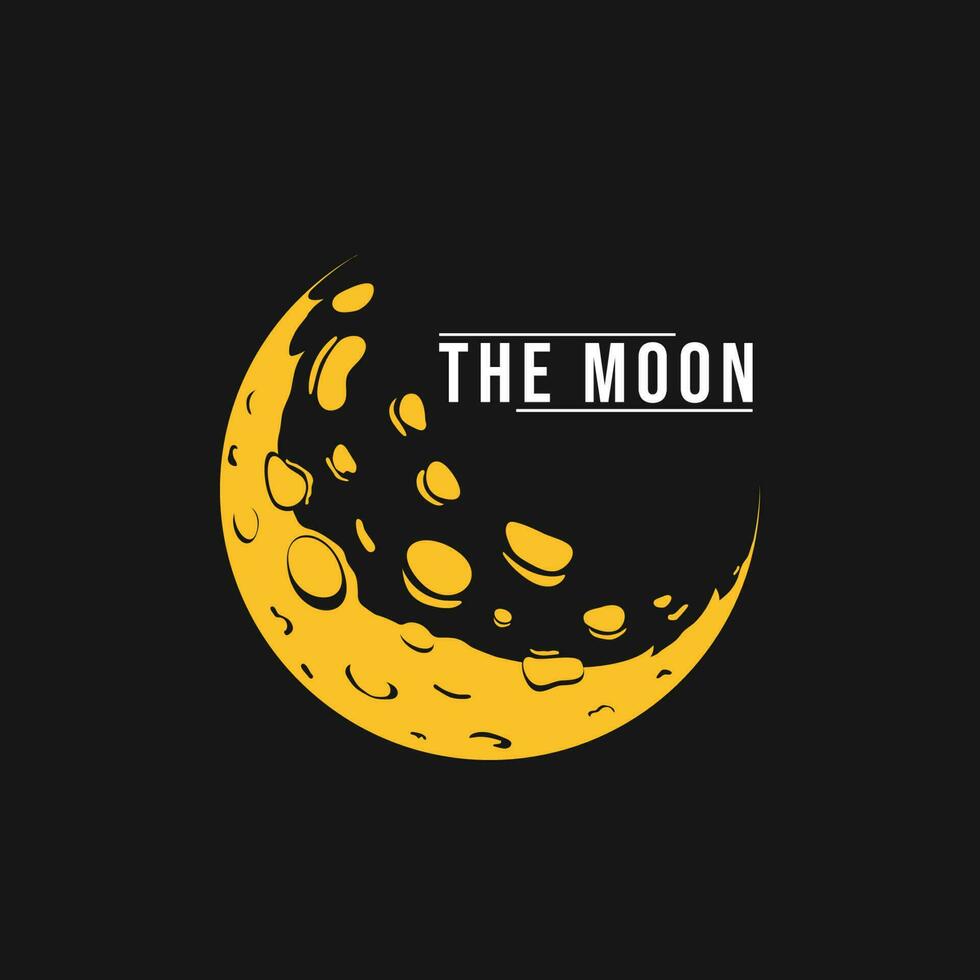das Mond im schwarz Hintergrund Design Vektor Illustration