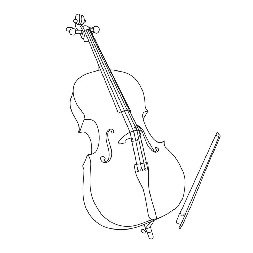 Cello im Gekritzel Stil. Musical Instrument. Vektor Illustration.