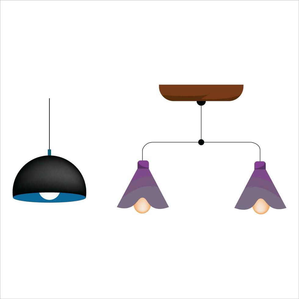 skön interiör ljus vektor, Glödlampa samling, och mjuk bakgrund. lampor illustration. vektor