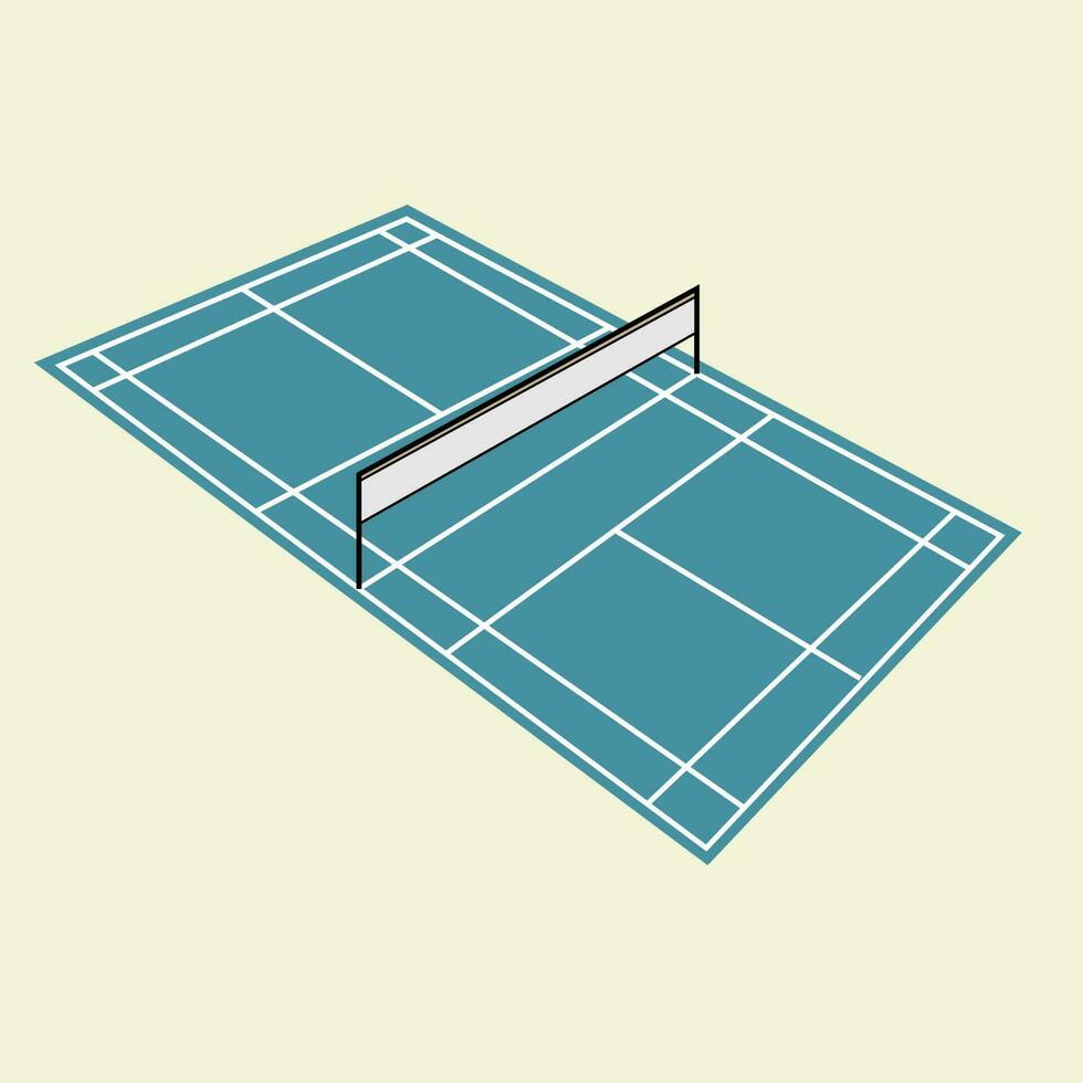 Badminton Feld 3d vektor
