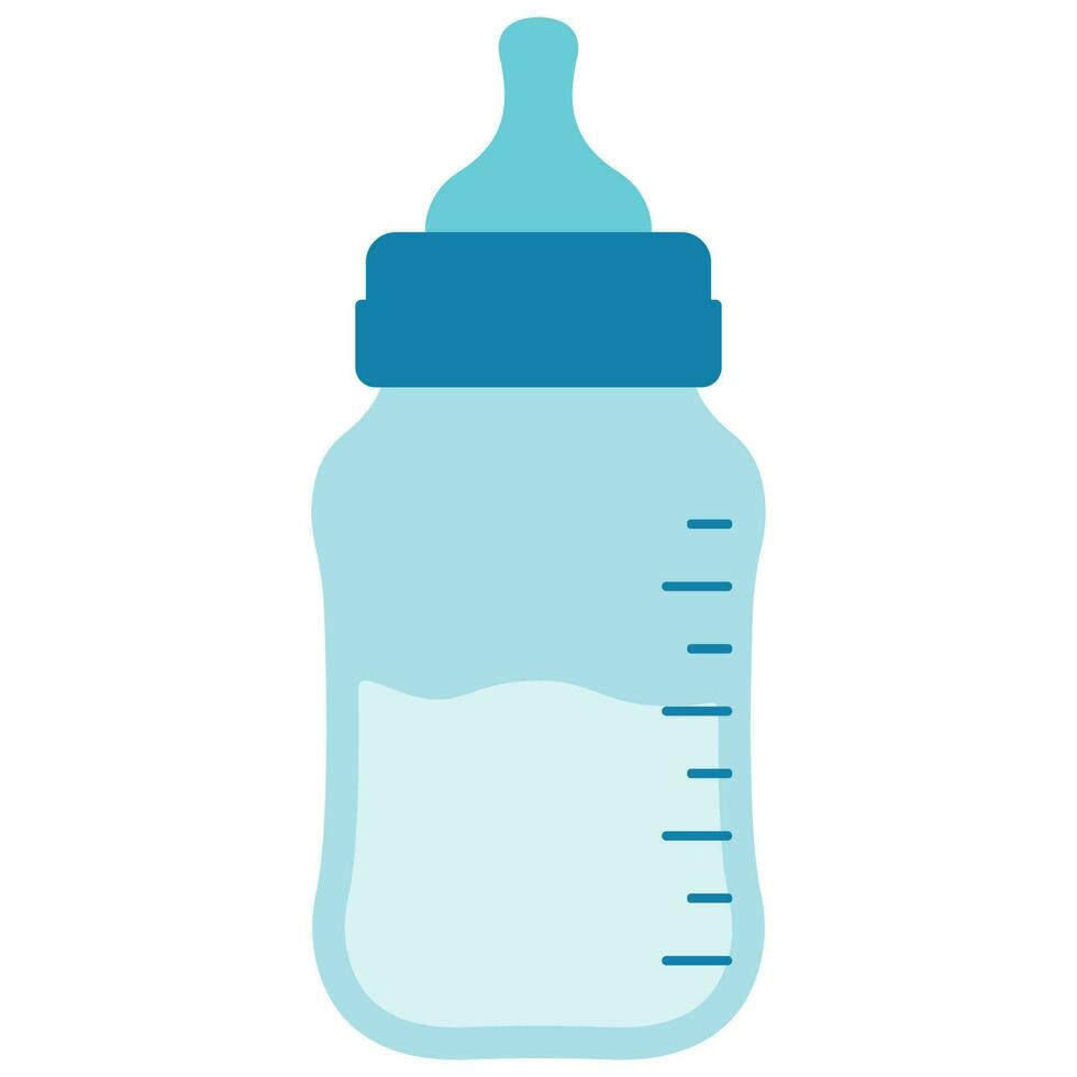 Blau Baby Milch Flasche. Vektor Illustration