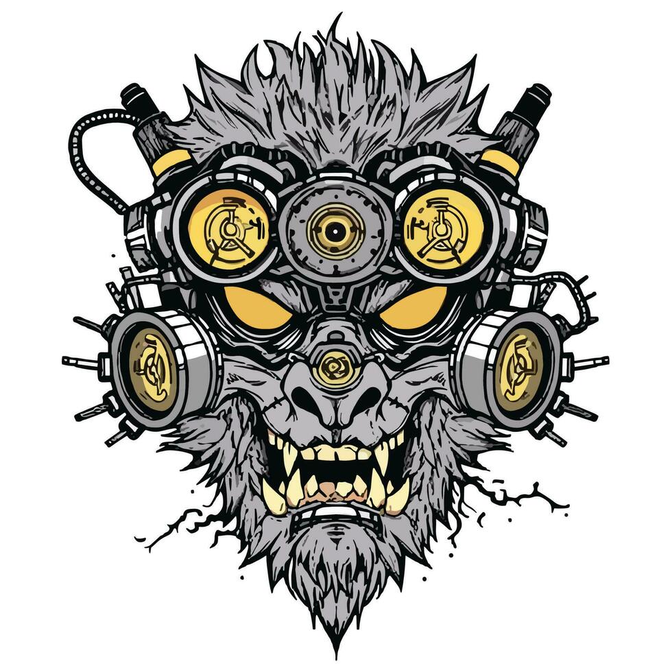 modern apa ansikte logotyp och t-shirt vektor design
