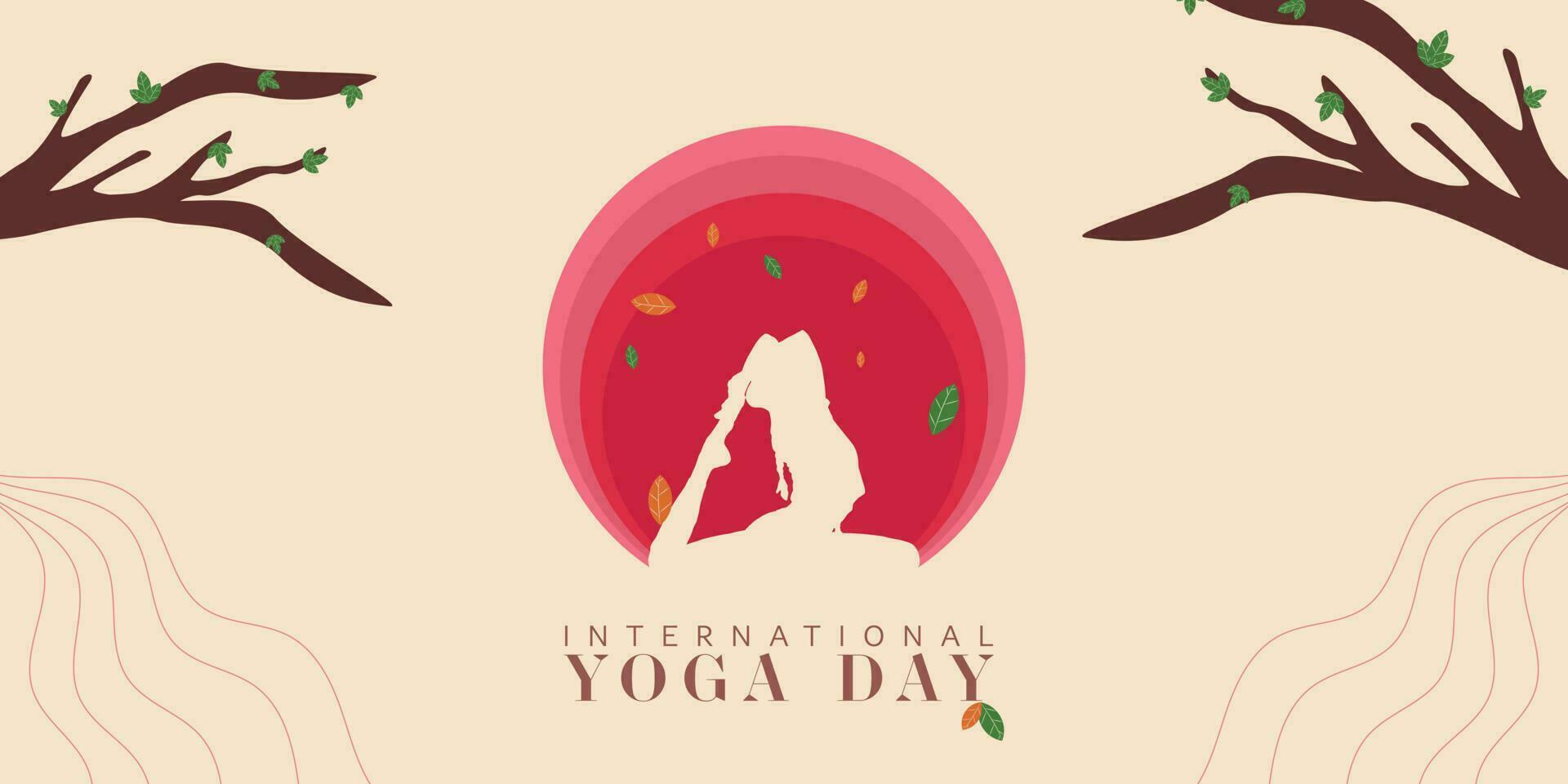 Vektor International Yoga Tag, Yoga Körper Haltung, Vektor Illustration, Gruß Karten, Sozial Medien Post, Banner, Poster,