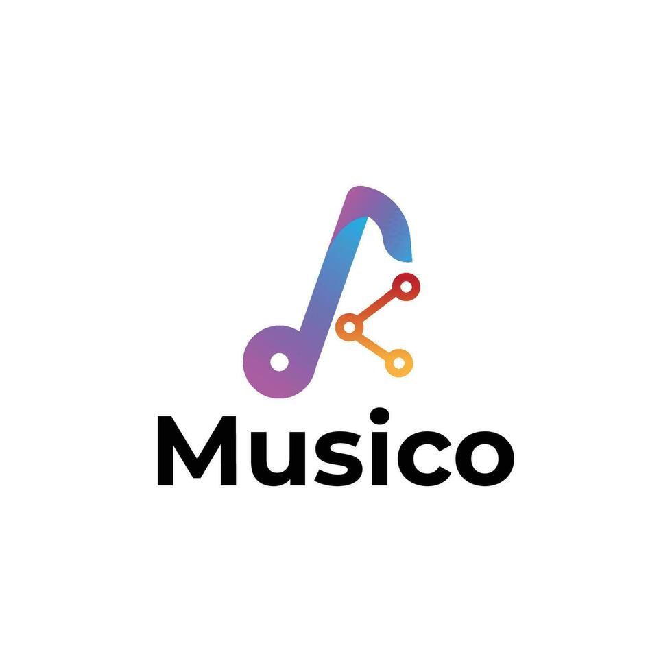 musico modern 3d logotyp design vektor