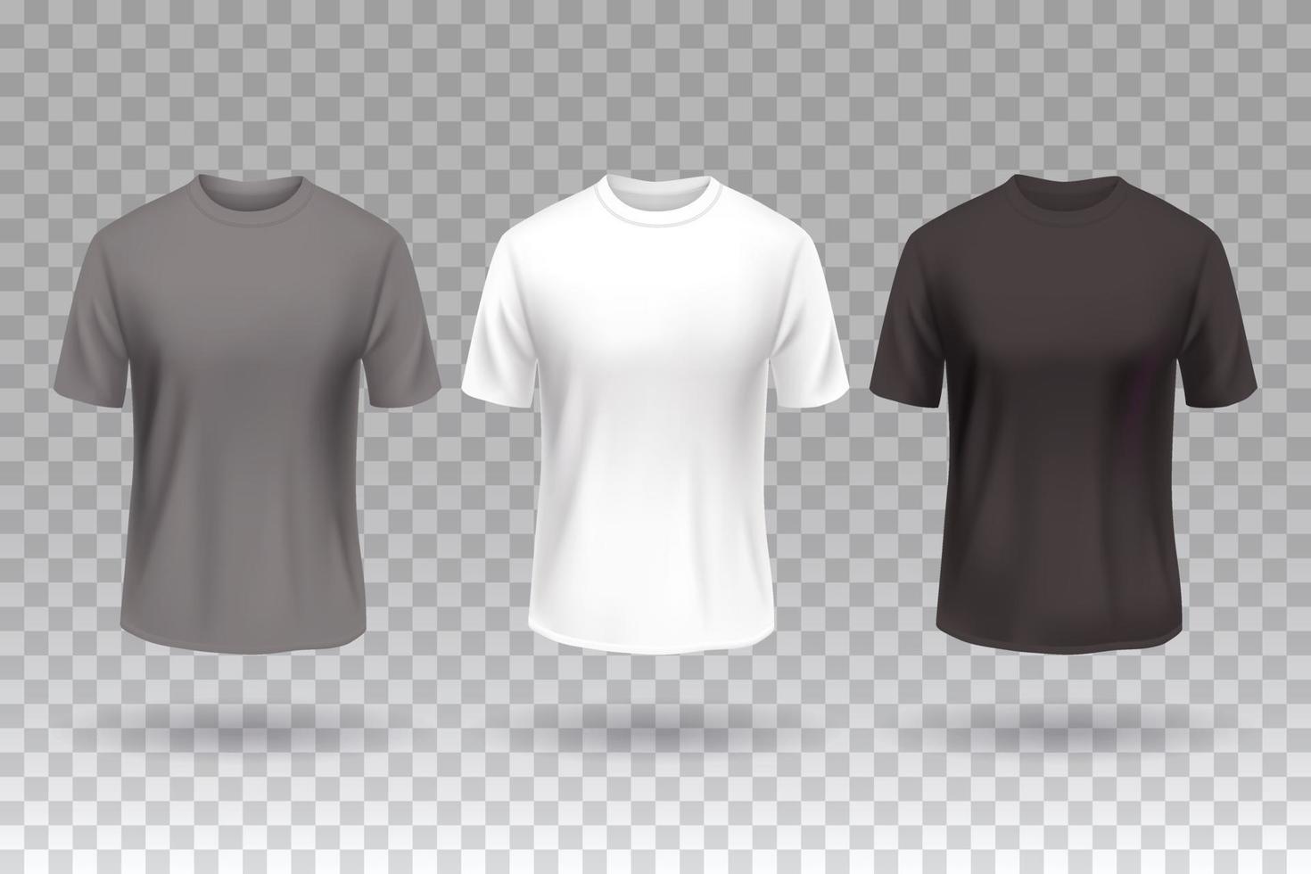 t-shirt front vit svart och grå färg design mockup mall isolerad. vektor
