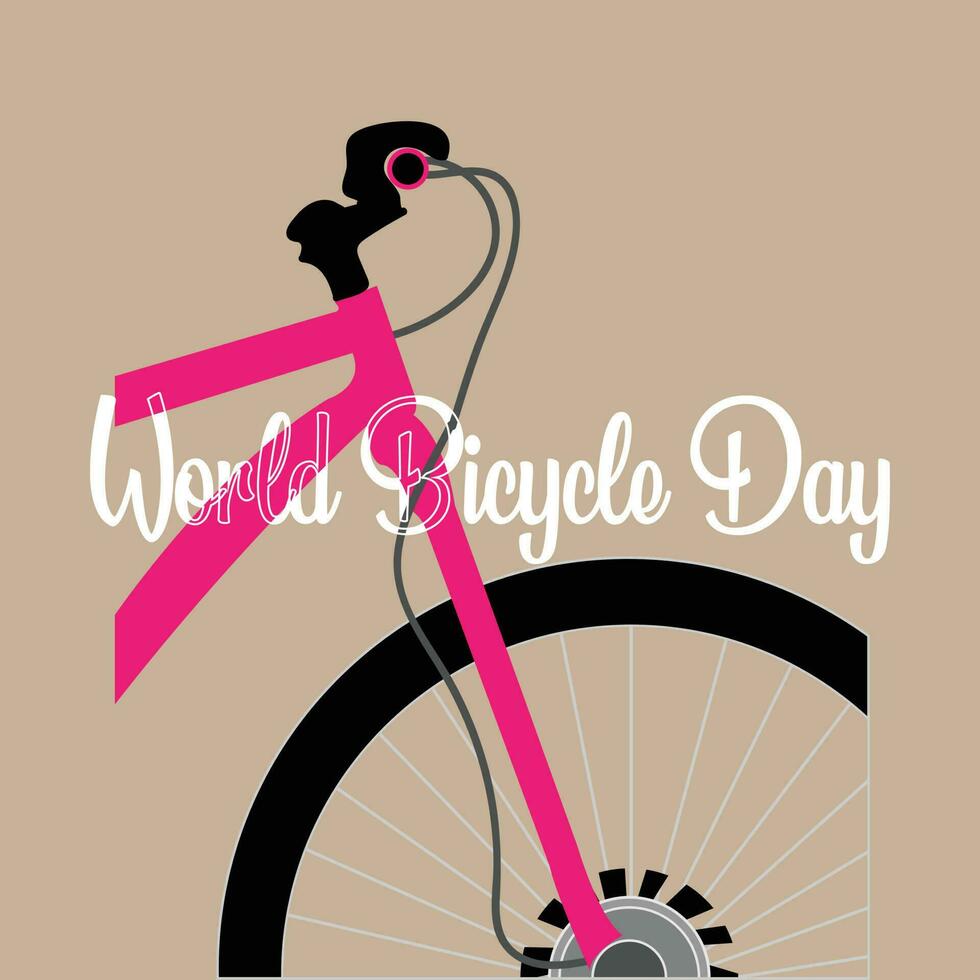Welt Fahrrad Tag Vektor Hintergrund. Fahrrad Silhouette isoliert Fahrrad Tag Juni 3 Poster Design