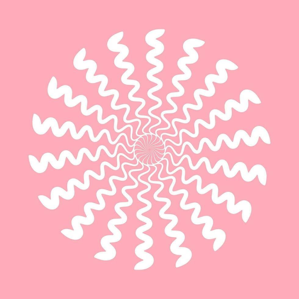 vit spiral virvla runt rörelse cirkel på rosa bakgrund. vektor illustration.