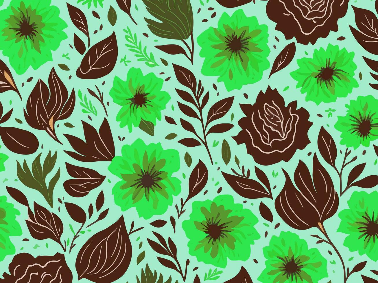 Blume Muster Design Vektor Illustration. schön elegant Blumen- Muster Kunst zum drucken, Hintergrund, Dekoration.