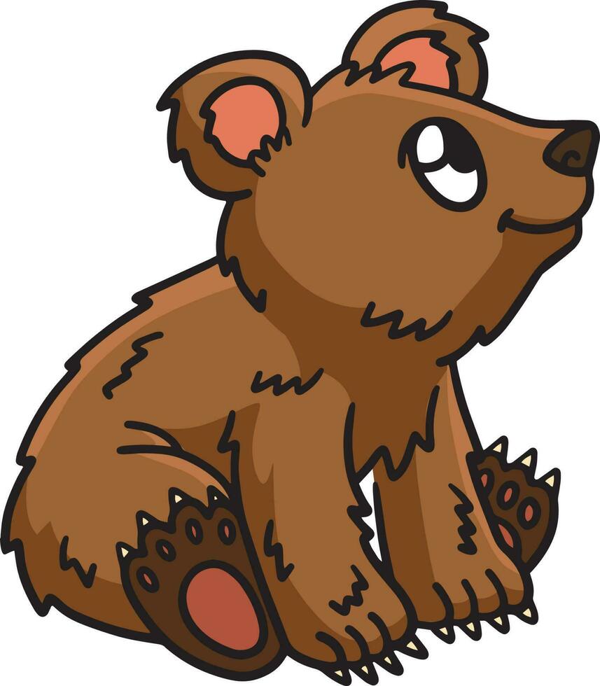 Sitzung Baby Bär Karikatur farbig Clip Art vektor