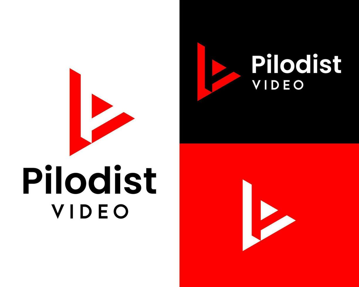 Brief p Monogramm Dreieck abspielen Taste Video Logo Design Vektor. vektor