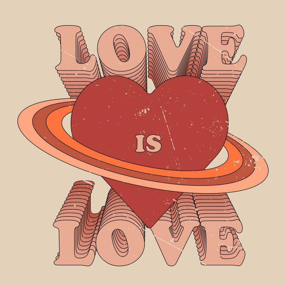 kärlek är kärlek - HBTQ stolthet slogan mot homosexuell diskriminering. häftig kalligrafi med regnbåge färgad tecken. Bra för skrot bokning, affischer, textilier, gåvor, stolthet set. vektor