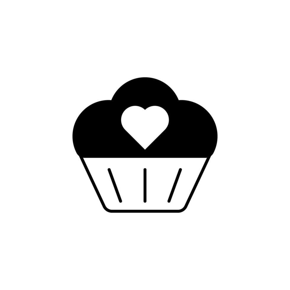 kaka med en hjärta vektor ikon illustration