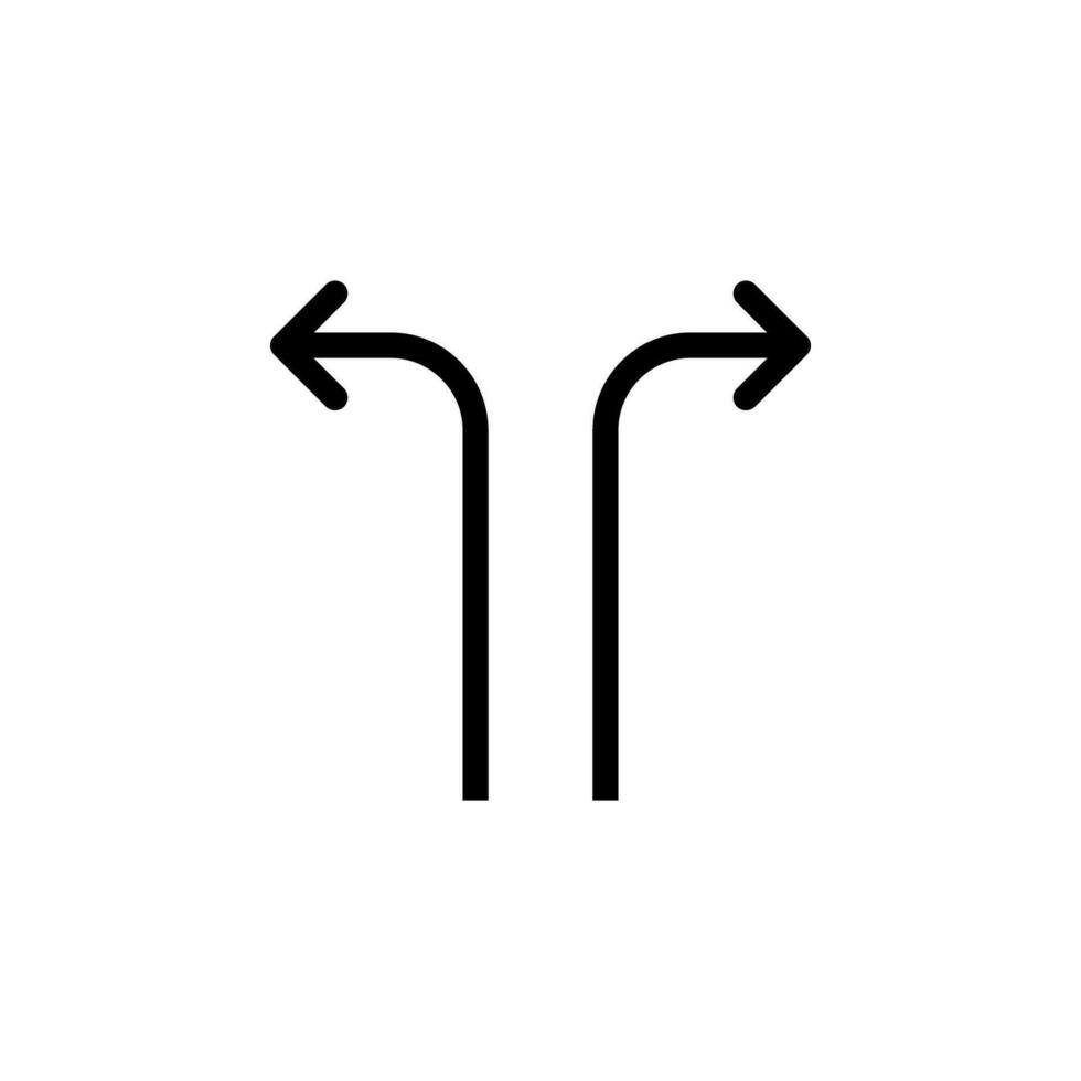 zwei abgehend Pfeile Vektor Symbol Illustration