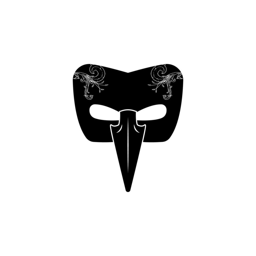 Karneval Maske mit ein lange Nase Vektor Symbol Illustration