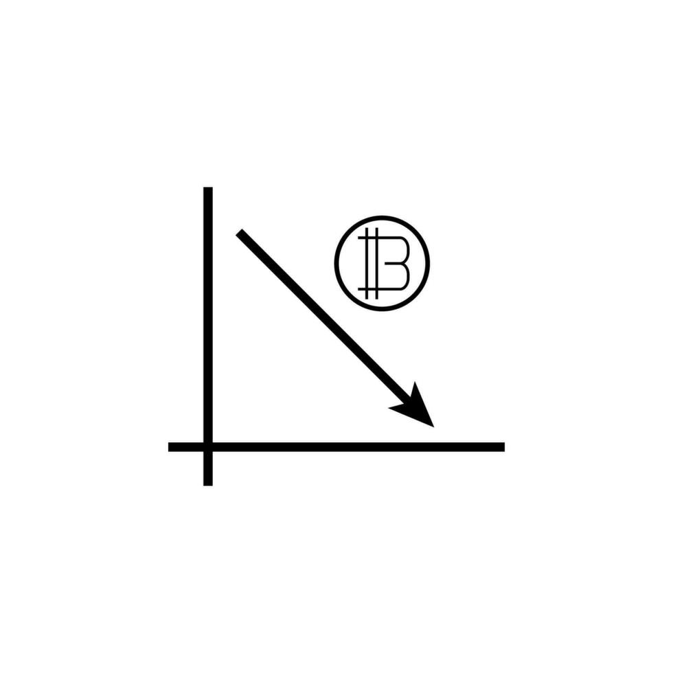 Preis Ablehnen Diagramm Vektor Symbol Illustration