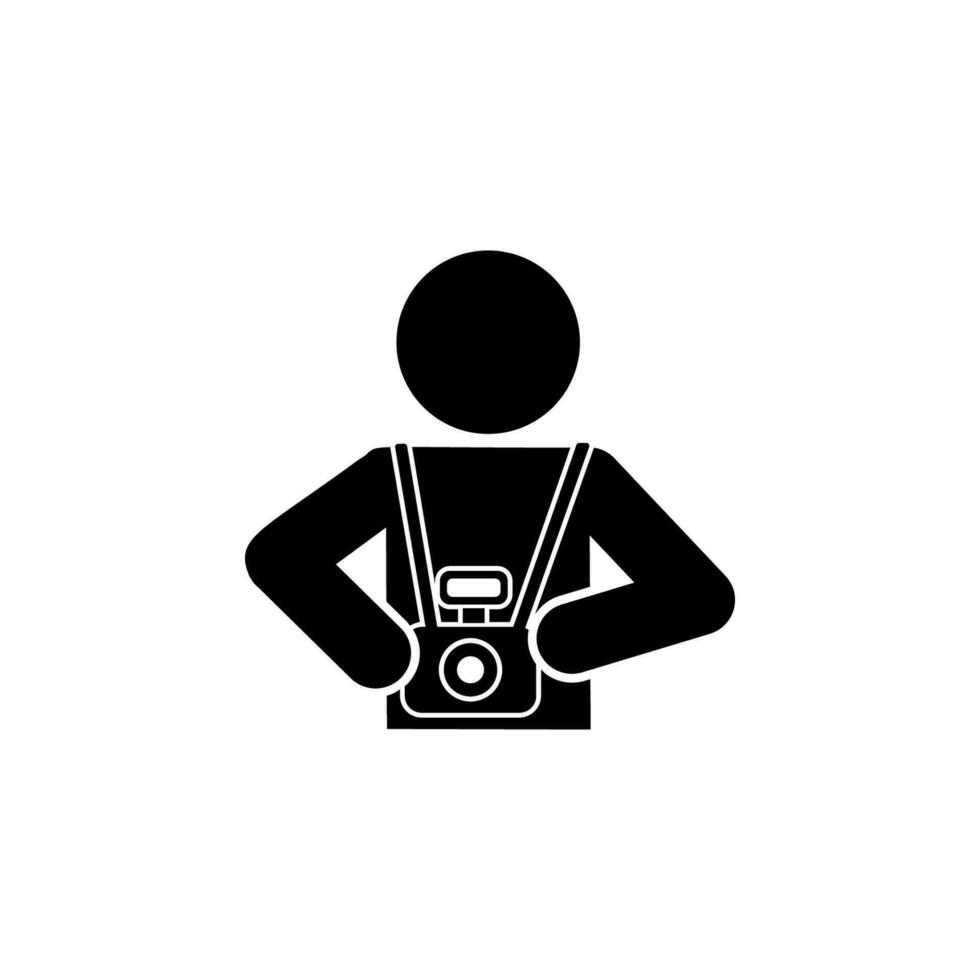 ein Mann mit ein Kamera Vektor Symbol Illustration