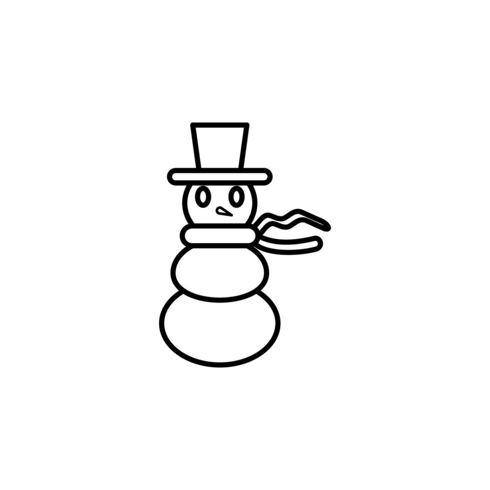 Schneemann Linie Vektor Symbol Illustration