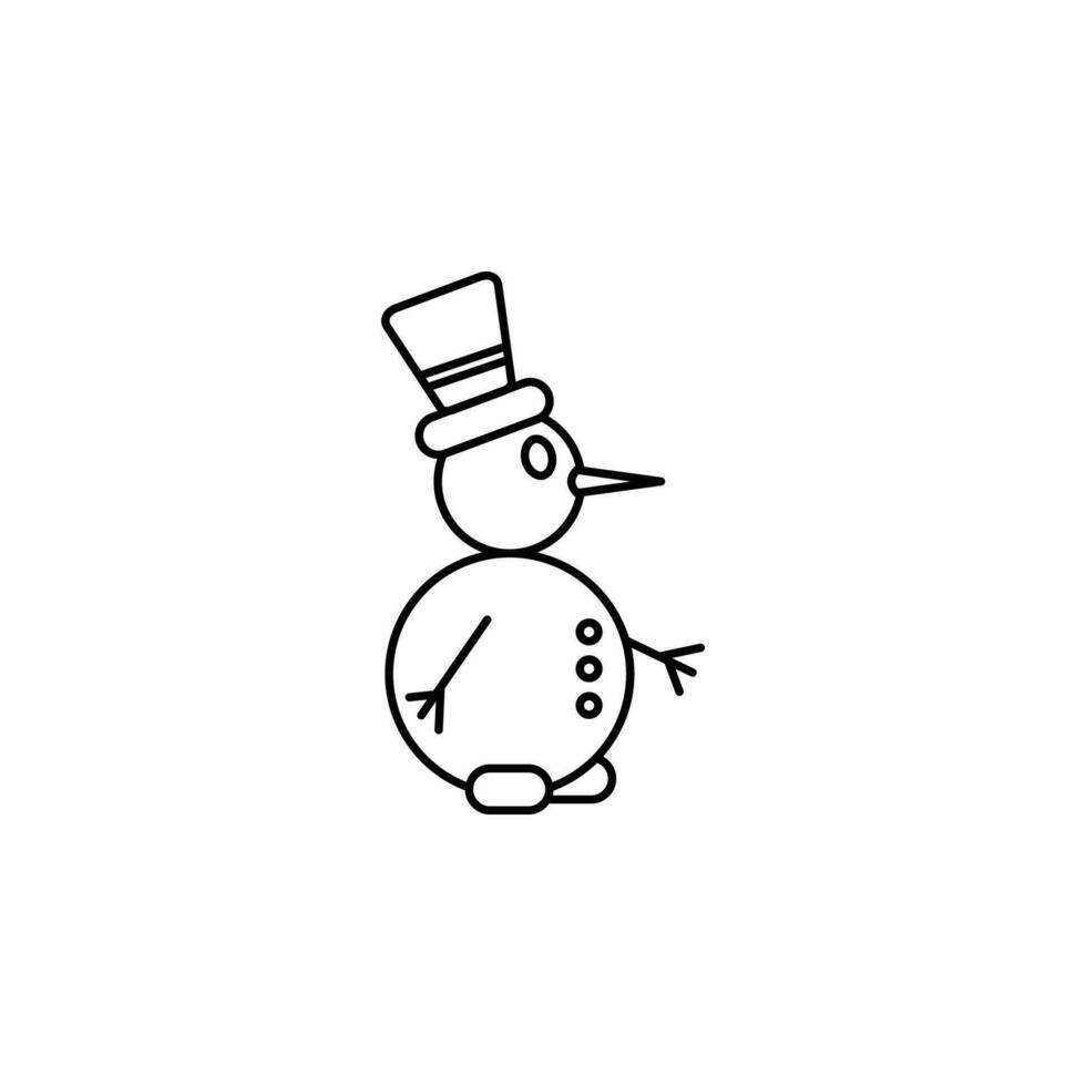 Schneemann Linie Vektor Symbol Illustration