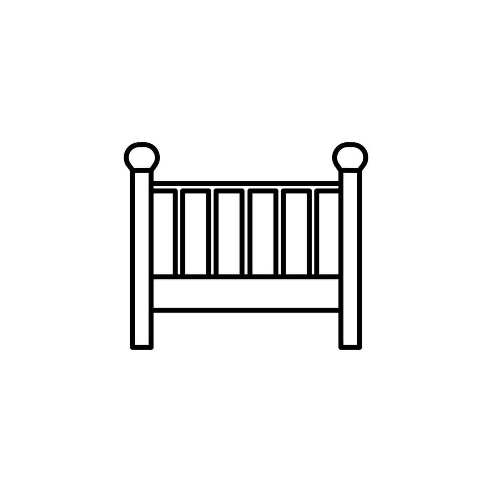 Baby Bett Linie Vektor Symbol Illustration