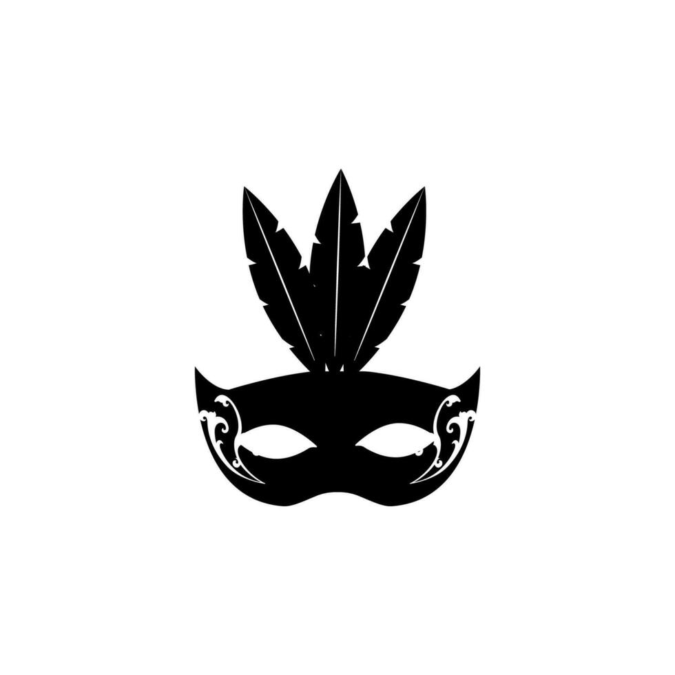 Karneval Maske mit Gefieder Vektor Symbol Illustration