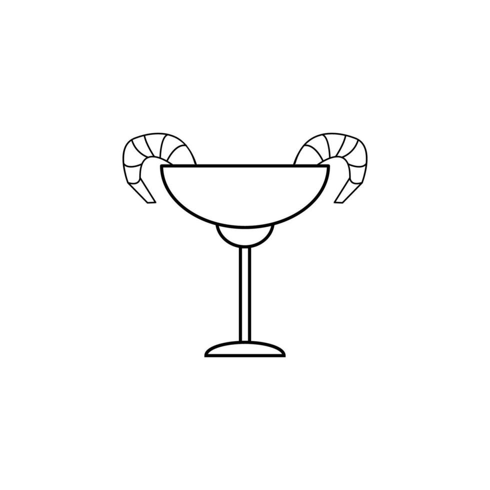 Garnele im ein Glas Vektor Symbol Illustration