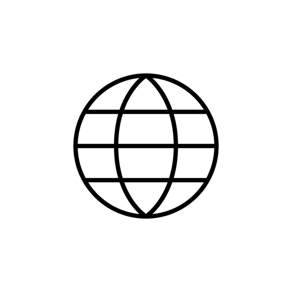Globus Gliederung Vektor Symbol Illustration