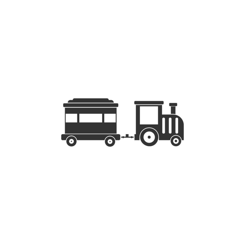 Lokomotive und Wagen Vektor Symbol Illustration