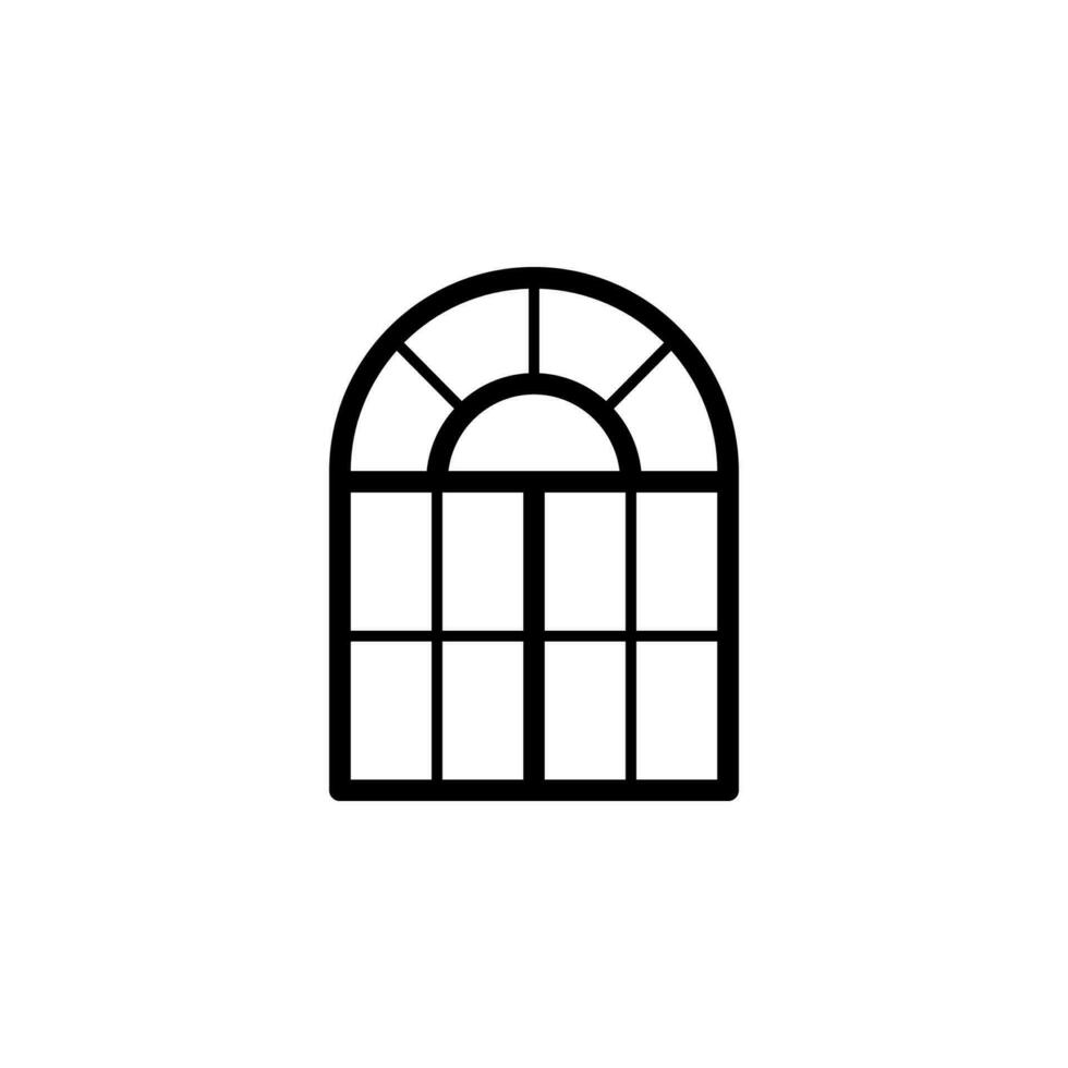 fönster med ett båge vektor ikon illustration
