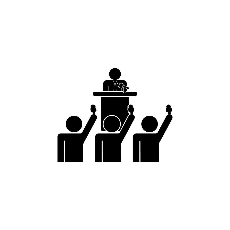 Mann, Tribun, Reporter Vektor Symbol Illustration