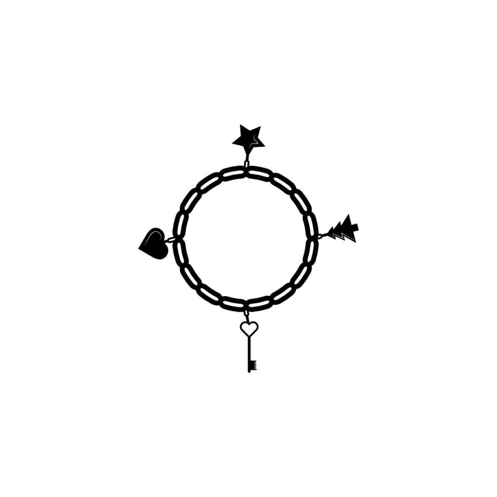 Armband Herz Schlüssel Vektor Symbol Illustration