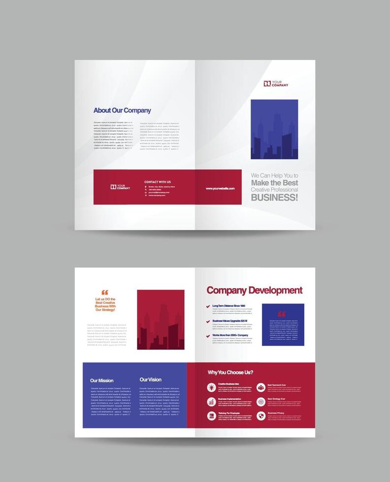 Bifold-Broschüren-Design für Unternehmensunternehmen und Flyer-Design für Unternehmensmarketing vektor