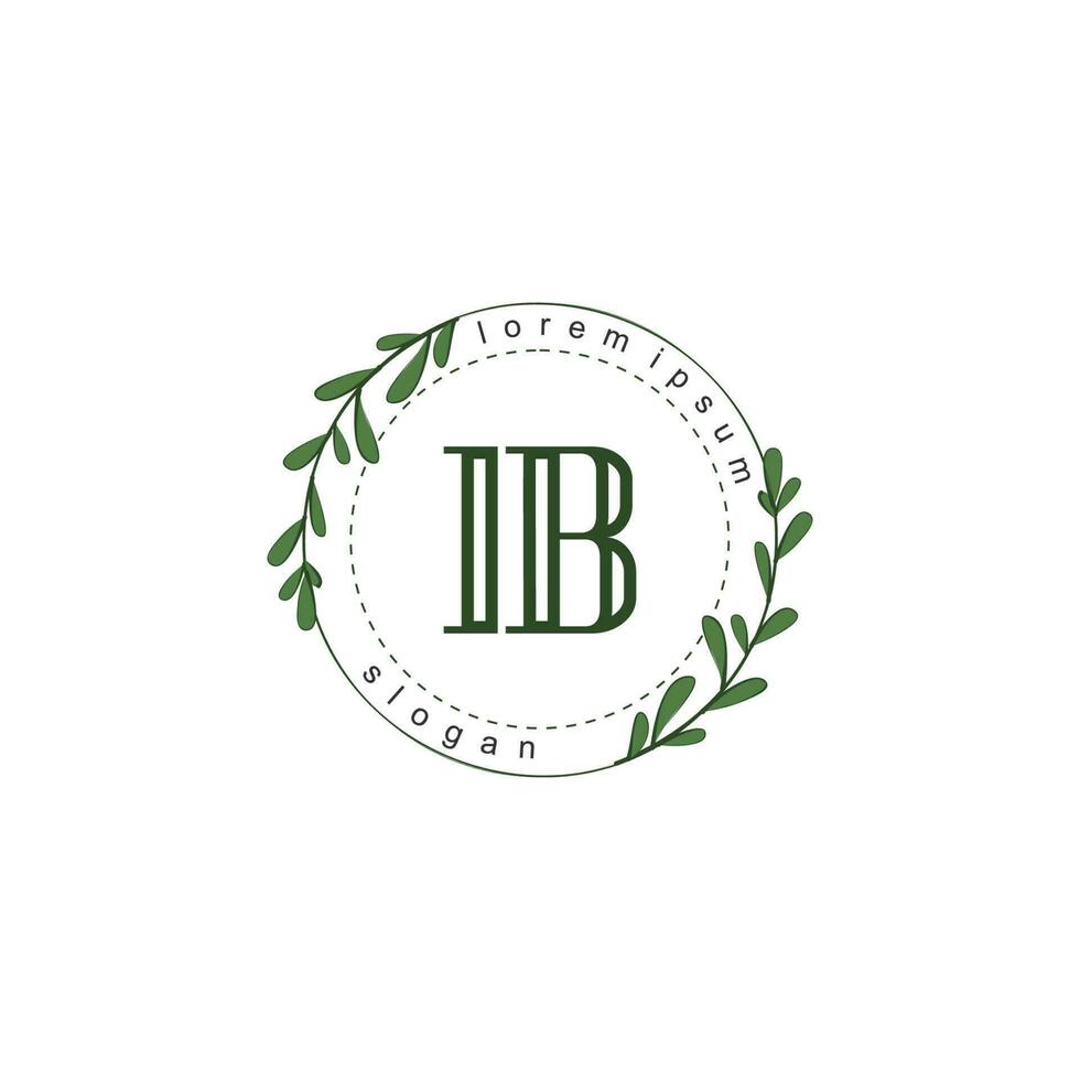 ib Initiale Schönheit Blumen- Logo Vorlage vektor