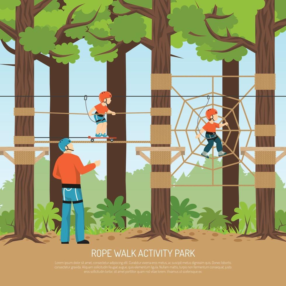 Seil Walk Park Hintergrund Vektor-Illustration vektor