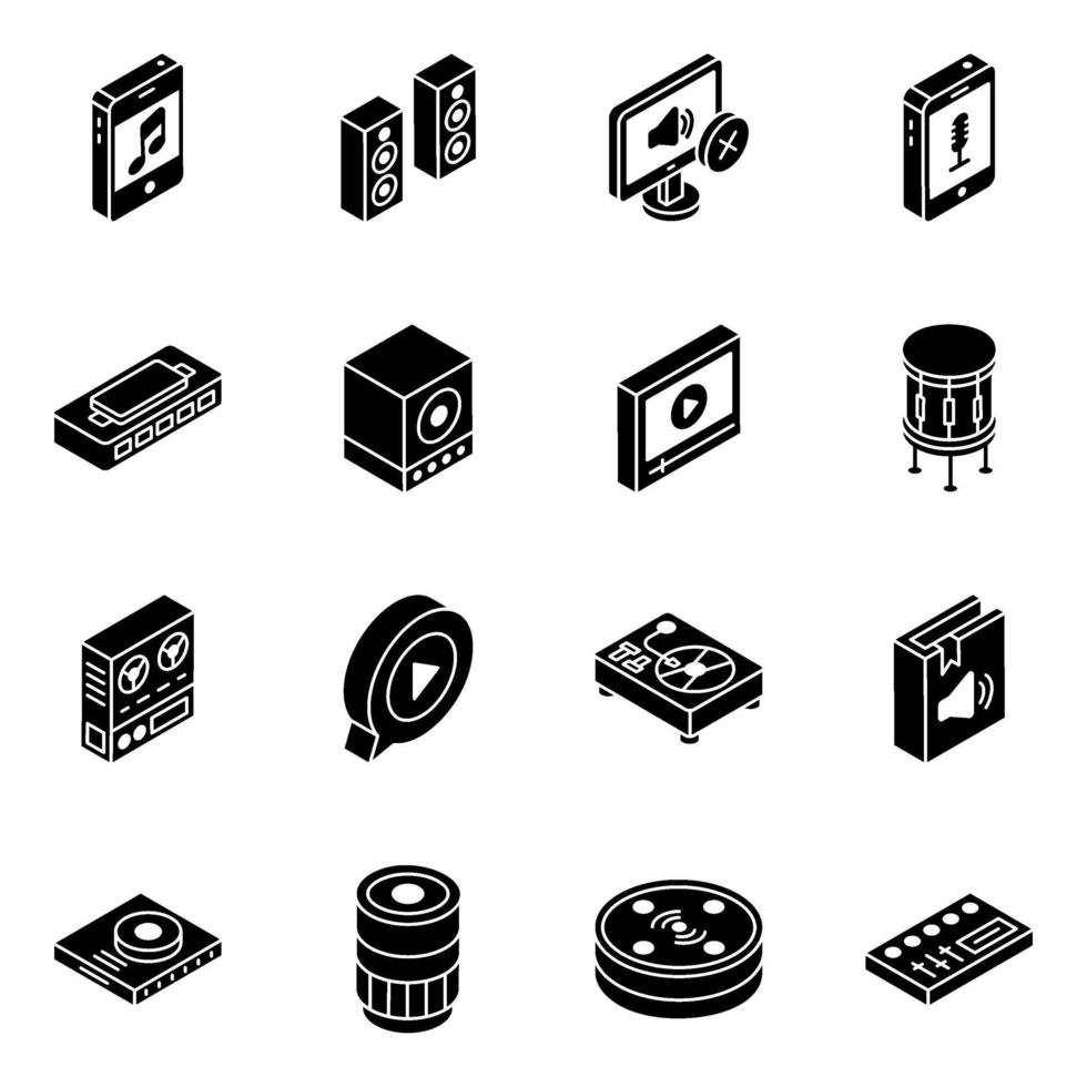 Multimedia-Instrumente und -Geräte vektor