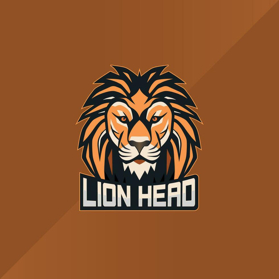 Löwe Kopf Logo Esport Mannschaft Design Spielen Maskottchen vektor