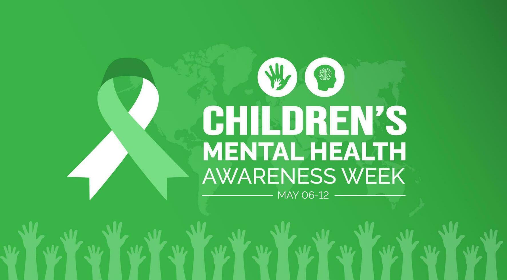 Kinder mental Gesundheit Bewusstsein Woche Hintergrund oder Banner Design Vorlage gefeiert im kann vektor