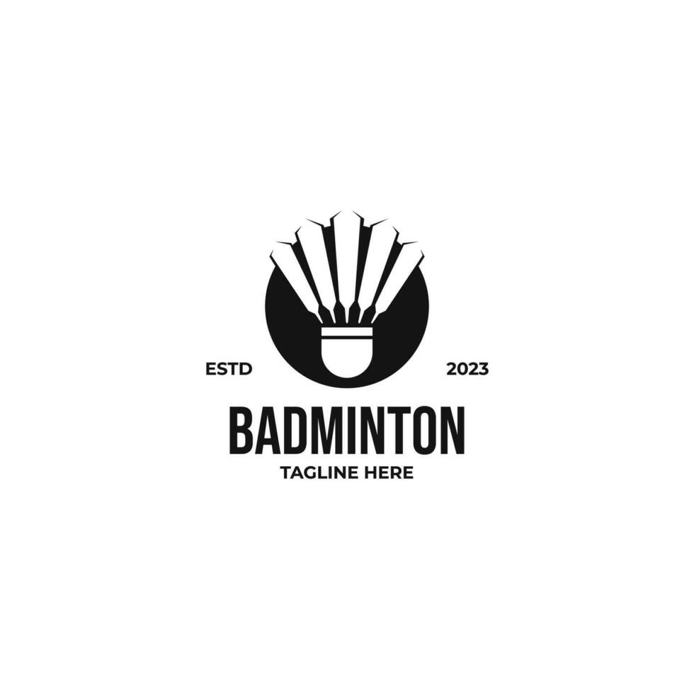 eben Federball Badminton Logo Design Vektor Illustration Idee