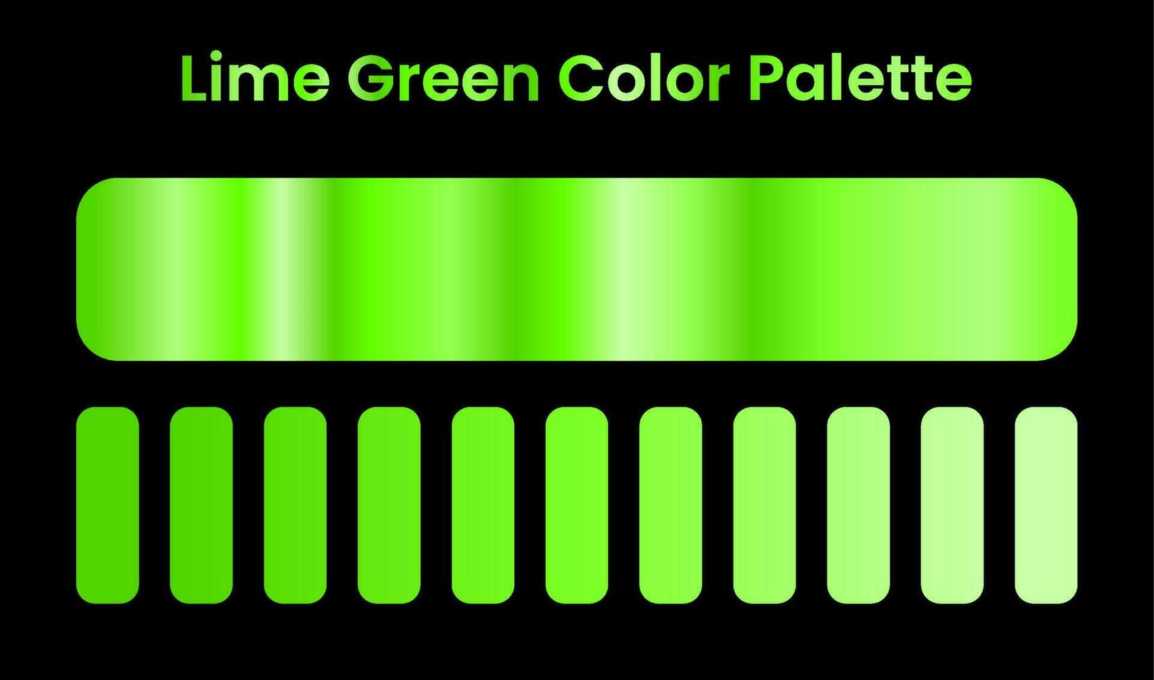 Limette Grün Farbe Palette. Limette Grün Gradient. Vektor