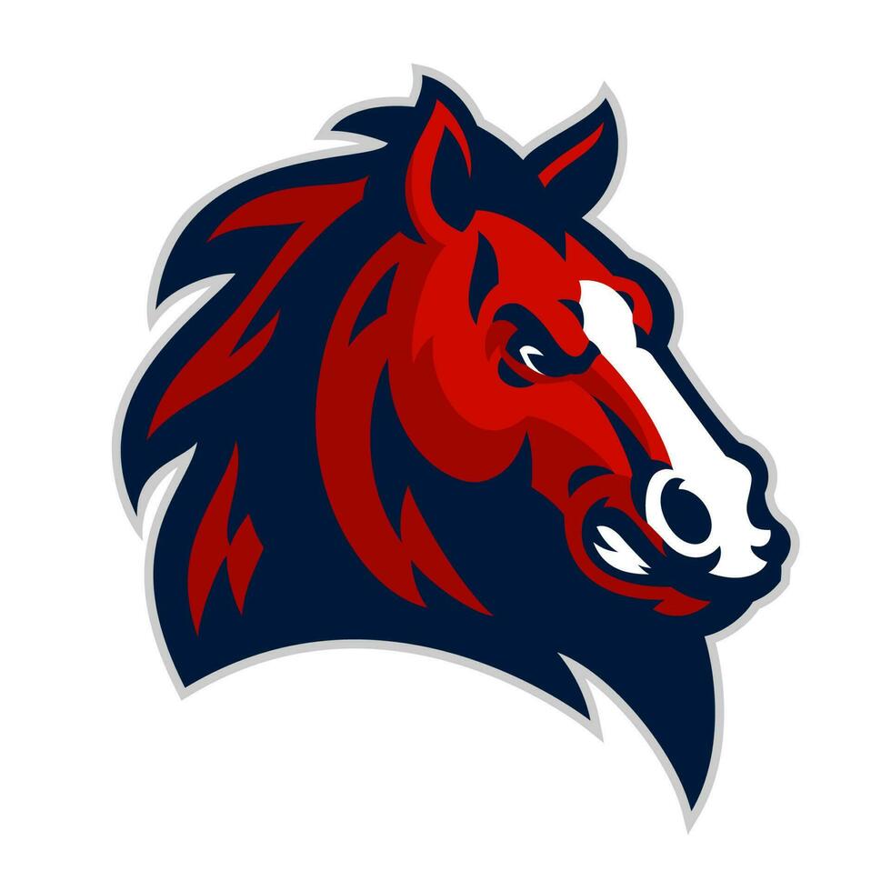 Maskottchen Sport Pferd Kopf Logo vektor