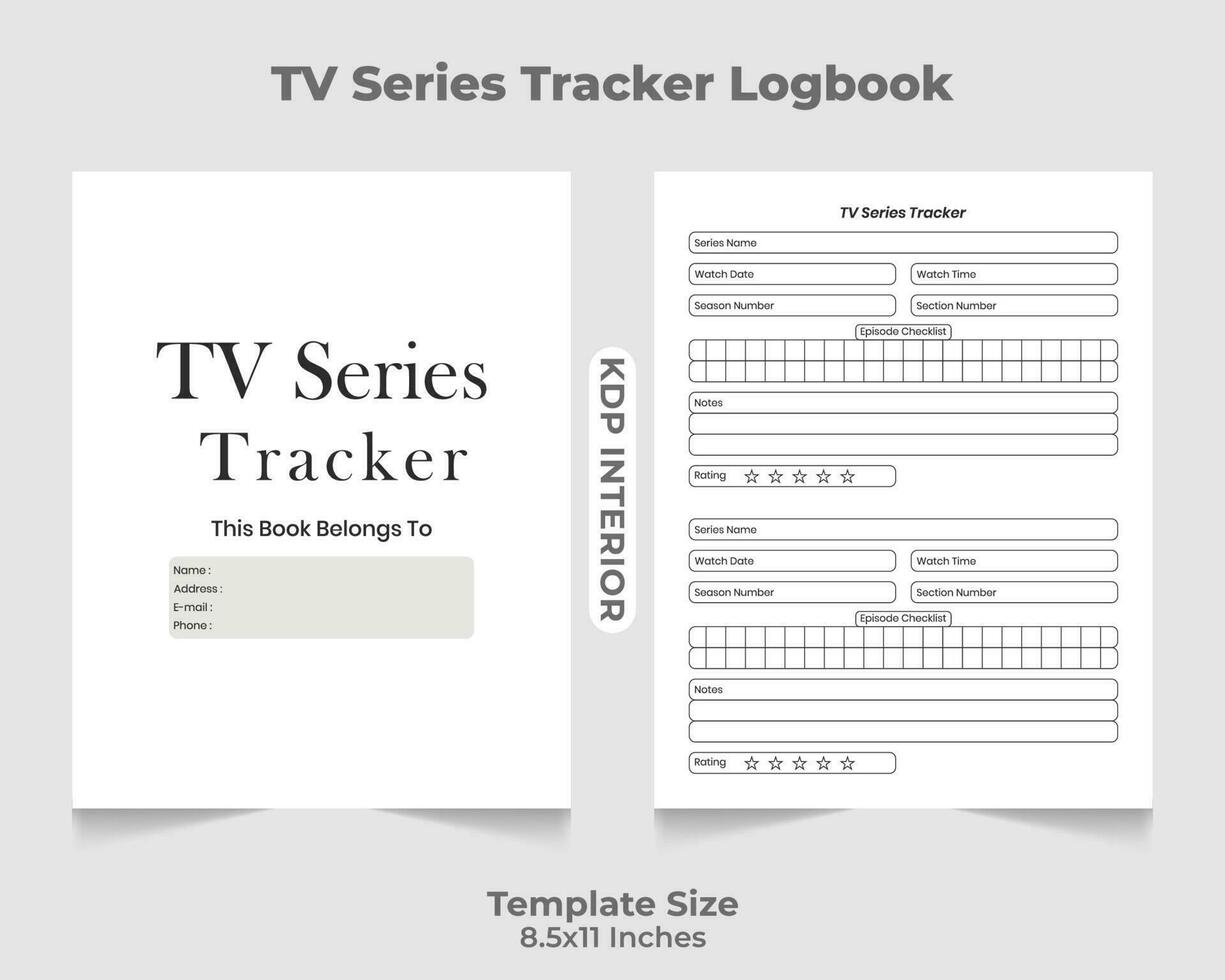 Fernseher Serie Tracker Logbuch kdp Innere vektor