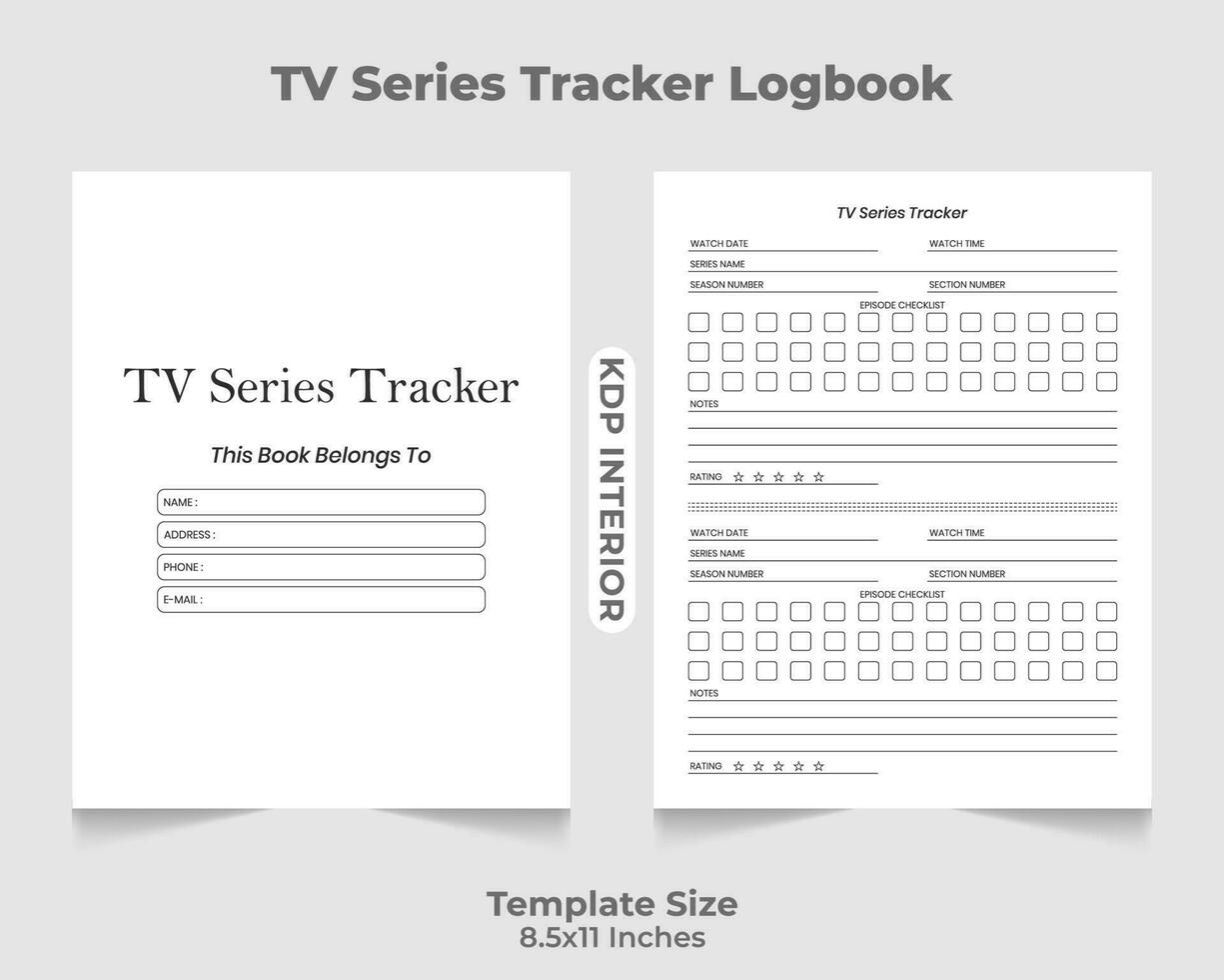 Fernseher Serie Tracker Logbuch kdp Innere vektor