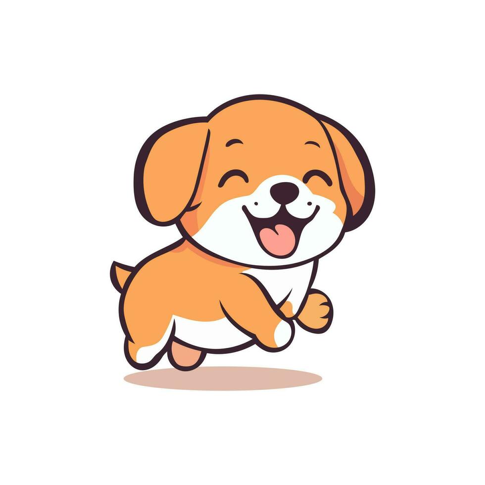 wenig Hund Lächeln Karikatur Vektor