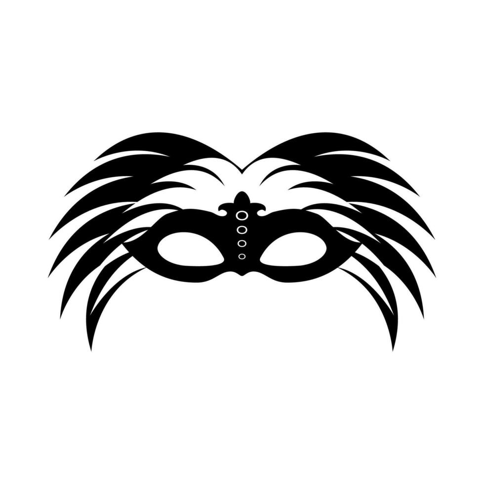 Karneval Maske mit Gefieder Vektor Symbol Illustration