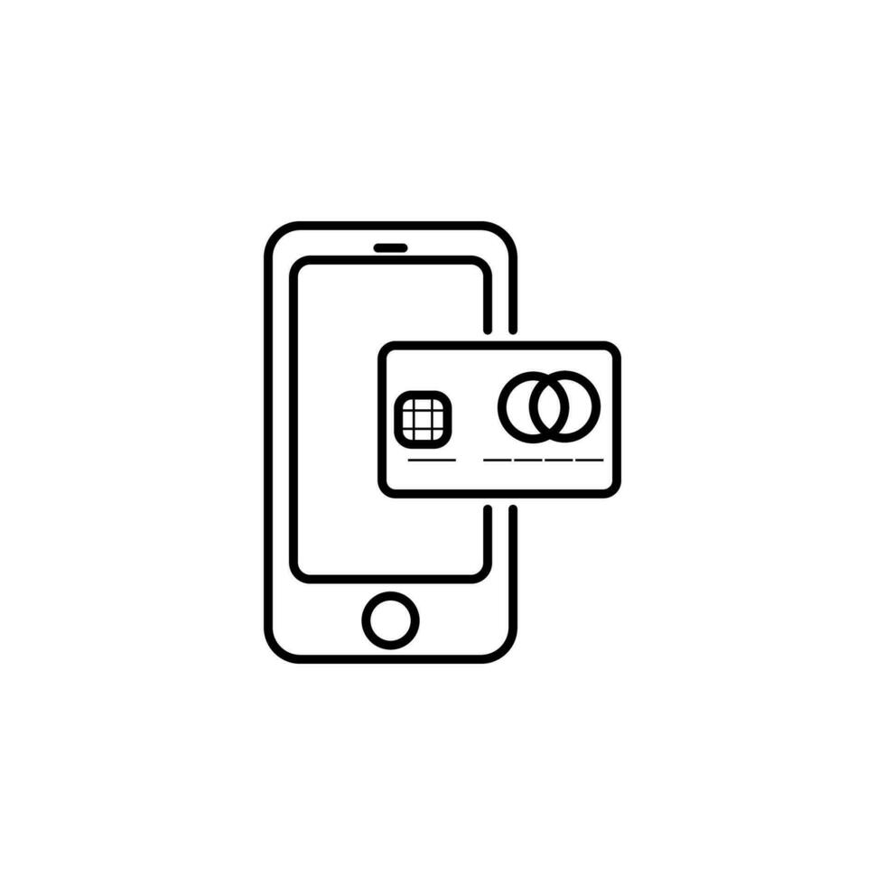 mobil telefon, Bank kort vektor ikon illustration