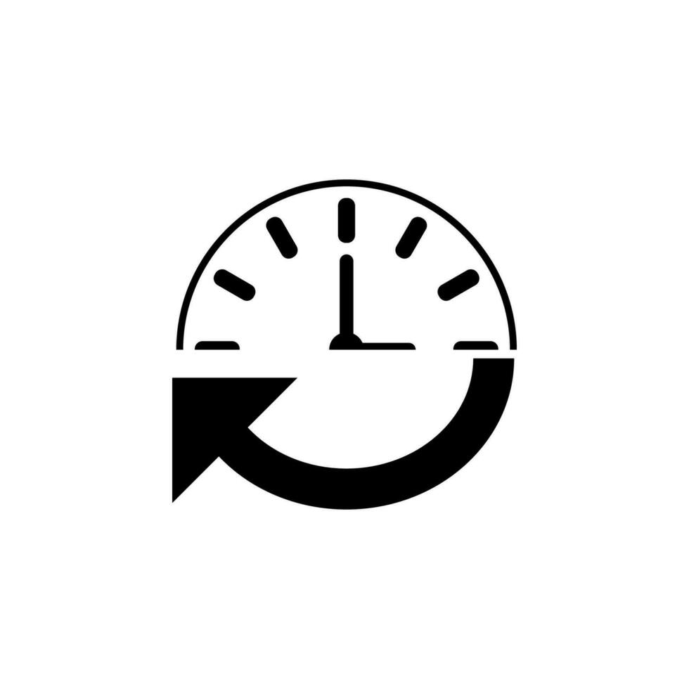 Pfeil und Uhr Vektor Symbol Illustration