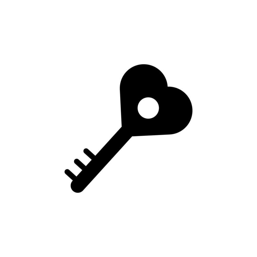 hjärta nyckel vektor ikon illustration