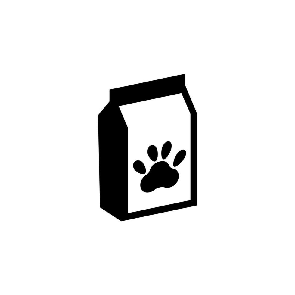 Hund Essen im Paket Vektor Symbol Illustration